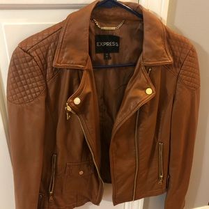 Brown Leather Jacket from Express